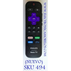 CONTROL REMOTO ORIGINAL NUEVO  SMART TV PHILIPS ROKU / 101018E0025 / RC18E-T4 / CYD20181225
